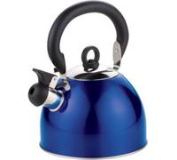 Stainless Steel Whistling Kettle, Fast-Boil Stovetop Tea Kettle, 2.5L or 3.5L, Metallic Green or Black & Chrome (Mettalic Blue, 2.5L)