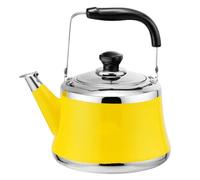 Stainless Steel Whistling Kettle for Stove Top with Cool Ergonomic Folding Handle, 1-6 L Capacity(Yellow,1 Liter)
