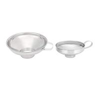 Stainless Steel Wide Mouth Funnel Cup Durable Kitchen for Canning Bottling and Food Prep Extra Thick Mirror Polished 2Pcs Set Large and Small Size