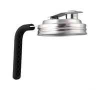 Stainless Steel Wide Mouth Pour Spout Lid with Handle for Canning Jars - Leak Proof Flip Cap with Silicone Gasket, Airtight Storage Lid for Cold B(Steel Black)