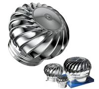 Stainless Steel Wind Roof Ventilator11.81in Attic Air Vent FanNonPowered Rotating Flue Vent for Chimney Cover & C& Efficient Ventilat