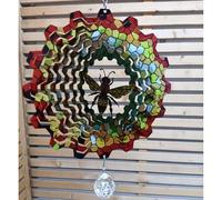 Stainless Steel Wind Spinner - Colour Bumble Bee Hive