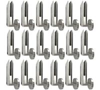 Stainless Steel Windscreen Clamps for Glass Balustrade Railing - 18 Pack Side Mount Spigots for 5/16''-7/16'' (8mm-12mm) Glass - Durable Silver Finish