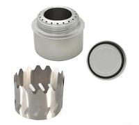 Stainless Steel Windshield and Burner Combination with Fire Cover for Backpacking Stoves Supporting Fast Setup and Takedown