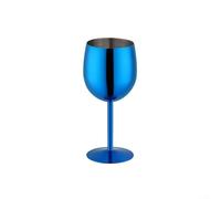 Stainless Steel Wine Glass 350ML, Shatterproof 304 Material with Long Stem, for Bar Parties Camping Outdoor Drinking(Blue)