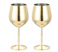 Stainless Steel Wine Glass,520ml Unbreakable Metal Drinking Glasses,Shatterproof Glasses Red Wine Glasses for Dinner Party 2 Pcs