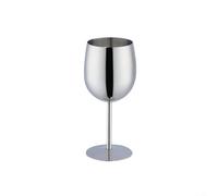 Stainless Steel Wine Glasses 350ml Unbreakable Metal Drinking Glasses for Red White Wine - Shatterproof Long for stem Cocktail Cup Silver Gold Black Red Blue Colourful Outdoor Camping Bar(Silver)