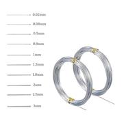 Stainless Steel Wire 100M~1M Stainless Steel Spring Wire Hard Full Diameter 0.02/0.3/0.4/0.5/0.6/0.8/1.5/2.5/3mm(0.6mmX10m)