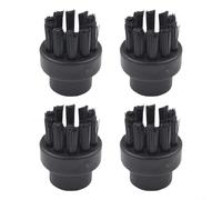 Stainless Steel Wire Brush Nozzle Set for Dupray Steam Cleaner, Small Round Brass Bristles for Joints Corners Drains Kitchen Bathroom High Temperature Resistant (Black Brush)