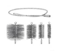Stainless Steel Wire Brush Set for Chimney Sweep, Flue Cleaning Brushes & Pipe Scrubber Kit, Soot Removal Tool for Coal, Rust Removal Handheld Brushes