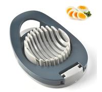 Stainless Steel Wire Egg Slicer, Multi-Purpose Kitchen Cutter for Hard Boiled Eggs, Fruits, Cheese and Sandwiches, Ergonomic Dishwasher Safe Blue Food Prep Tool