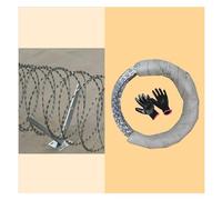Stainless Steel Wire Fencing Double Spiral Barbed Wire Security Fence Anti-Climb Wire Barrier (15m/49.21ft) - & Effective Protection