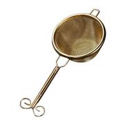 Stainless Steel Wire Fine Mesh Colander Tea Strainer, Tea Infuser for Loose Tea, Mini Mesh Sifter, Kitchen Utensils(Gold-Long Handle)