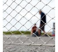 Stainless Steel Wire Mesh Roll， 304 Stainless Steel Rope Mesh Silver 10cm Multiple Sizes Balcony Pet Barrier(2m x 7m)
