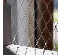 Stainless Steel Wire Mesh Roll， 304 Stainless Steel Wire Rope Net Mesh 10cm Silver Sizes(2m x 7m)