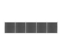Stainless Steel Wire Mesh Roll， WPC Modular Garden Fence Panel Privacy Screening Dog Barrier Multicolor Multiple Sizes(Black,872 x 186 cm (W x H))
