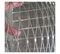 Stainless Steel Wire Netting Fence Breathable & Light Filtering Curtain for Garden Home Balcony Stairs 2mm Thickness 10cm Mesh 2x7m (6.56x22.96ft)