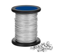 Stainless Steel Wire Rope Washing, 1.5/2/3mm*50m Rope Resistant Strong Line PVC Coated Flexible Clothesline Kit(3mm)