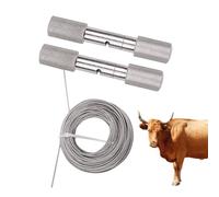Stainless Steel Wire Saw - Manual Dehorning Tool, 14 Meter Heavy Duty Cutting String, Veterinary Horn Bud Removal Device, Livestock Cattle Sheep Farm Supply Kit for Animal Handlers