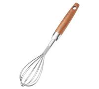 Stainless Steel Wire Whisk for Cooking- Wooden Handle Kitchen Hand Whisk Multi Function Non Stick Balloon Whisk Egg Beater for Blending Whisking Beating Frothing Stirring Batters (9"L x 1.8"W)