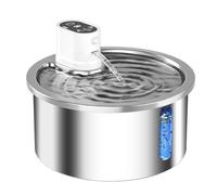 Stainless Steel Wireless Cat Water Fountain 3.2L/108oz Automatic Cat Water Dispenser 4000mAh Battery Operated Large Capacity Pet Water Fountains for Cats Dogs