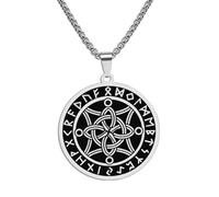 Stainless Steel Witchcraft Pentagram Irish Celtic Cross KnPendant Necklace for Men Women Lucky Charm Amulet Jewelry