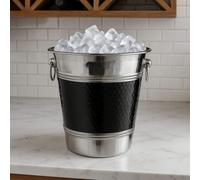 Stainless Steel with Black Band Champagne Bucket | Mixology