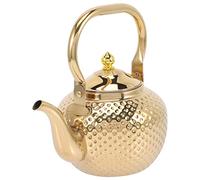 Stainless Steel with Infuser Hammered Tea Kettle Stovetop Water Boiling Pot with Handle for Kitchen Golden 1.2L