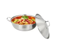 Stainless Steel Wok Pan with Lid, Frying Pan with Lid, Professional Wok Cooker Stir Frying Pan, Round 304 Stainless Steel Woks with Steaming Rack, 30cm 32cm Hot Pot Woks, for Home Restaurant (32cm)