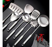 Stainless Steel Wok Spatula Using 304 Grade Material with Long Handle, Maintains Integrity Over Time (C)