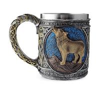 Stainless Steel Wolf Mug - Resin 3D Stereoscopic Retro Wolves Cup, Coffee Mug, Halloween Beer Mug, Wolf Decor & Gifts for Men