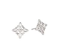 stainless steel woman earrings hollow style witch knot modeling (silver)