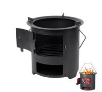 Stainless Steel Wood Burning Camping Stove - Backpacking Burner with Handle | Portable Outdoor Cooking Equipment for Winter Hikes, Survival Adventures, Garden Picnics