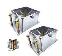 Stainless Steel Wood Fence Post Anchor Base 2x2-8x8 Inch, Durable Square Railing Post Anchors with Screws for Concrete, Deck, Pergola, Mailbox - 2 Pack, 50x50 mm (2x2 in)