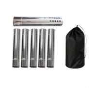 Stainless Steel Wood Stove Chimney Pipe Kit with 5 Sections and Spark Arrestor, 30cm Length x6cm Diameter for Camping Tent Outdoor Cooking