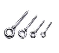 Stainless steel woodscrew eye bolt A4 316 marine grade lifting threaded ring (50, 6mm x 60mm)