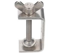 Stainless Steel Woodworking C-clamp with Wide Jaw and Screw | I-beam Frame, Bench Mounting, Precise Positioning for Assembly Fastening Bonding and Welding, Silver Finish