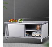 Stainless Steel Work Table, Commercial Prep Station for Restaurant and Home Kitchen, Durable Design 120x70cm