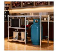 Stainless Steel Workbench with Adjustable Shelves and Feet - Heavy-Duty Utility Table for Workshop and Garage Organization