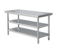 Stainless Steel Worktable for Kitchen Prep, 3-Tier Catering Table, Durable Food Prep Workbench for Restaurant and Home Use
