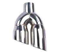 Stainless Steel Y Shaped Muffler Tip Double Exit Exhaust Pipe Car Accessory Tailpipe(63mm-76mm)