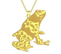 Stainless Steel Yellow Ribbon Poison Dart Frog Necklace Cute Animal Pendant Jewelry Men'S Jewelry