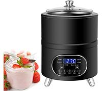 Stainless Steel Yogurt Maker Commercial, Yogurt Fermentation with Time and Temperature Control, Led Touch Panel, for Fruit Salad, Sourdough, Natto, Sweet Rice Wine & More(Black,8L)
