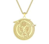 Stainless Steel Zeus Pendant Necklace, Greek Mythology Sky Thunder God Charm Accessory
