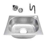 Stainless Steels Square Kitchen Sinks Single Bowl Dish Washing Sink Balcony Wash Basin Kitchen Vegetable Small Bathroom Hand Wash