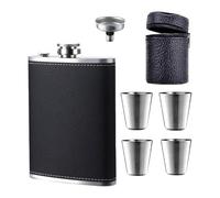 Stainless Steels Square Wine Flasks Whiskeys Pots with Funnel & Cup Portable Container for Outdoor Travel Camping with Funnel & Cup