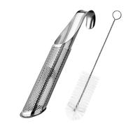 Stainless Steels Teas Strainer Infuser and Brush Set Upgraded Hanging Hook Handle Fine Net Filter for Multiple Brews Stainless Steels Teas Filter with Brush