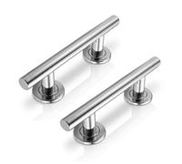 Stainless Straight Grab Rail 35cm - Pack of 2 - Rust Resistant Shower Rail with Concealed Fixings - Strong Grab Rail for Bathroom Safety - Stylish Hand Rail for Disabled Aids and Everyday Support