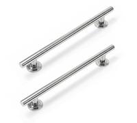 Stainless Straight Grab Rail 62cm - Pack of 2 - Rust Resistant Shower Rail with Concealed Fixings - Strong Grab Rail for Bathroom Safety - Stylish Hand Rail for Disabled Aids and Everyday Support