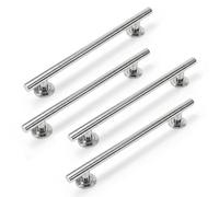 Stainless Straight Grab Rail 62cm - Pack of 4 - Rust Resistant Shower Rail with Concealed Fixings - Strong Grab Rail for Bathroom Safety - Stylish Hand Rail for Disabled Aids and Everyday Support